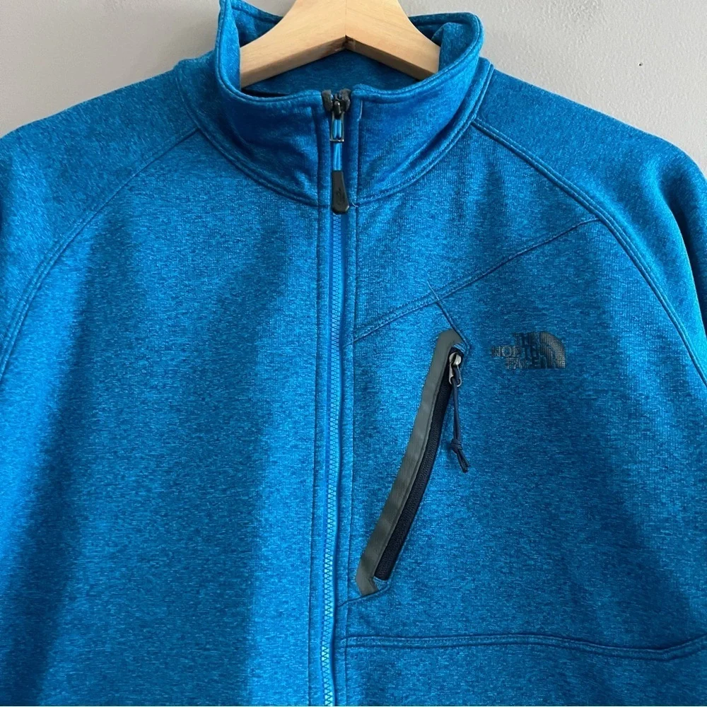 The North Face Men Fleece Hiking Trek Camping Base Layer Heathered Blue Large